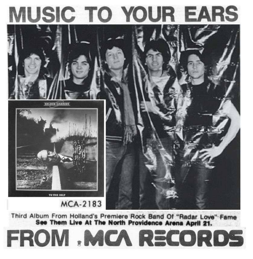 Golden Earring Concert advert in Boston Phoenix (weekly newspaper) for April 21 1976 North Providence - North Providence Arena show